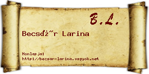 Becsár Larina névjegykártya