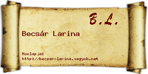 Becsár Larina névjegykártya