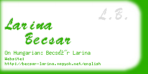 larina becsar business card